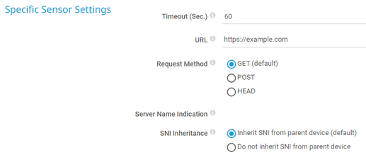 Specific Sensor Settings
